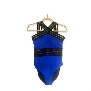 NWT Royal Blue Halter One Piece Swimsuit